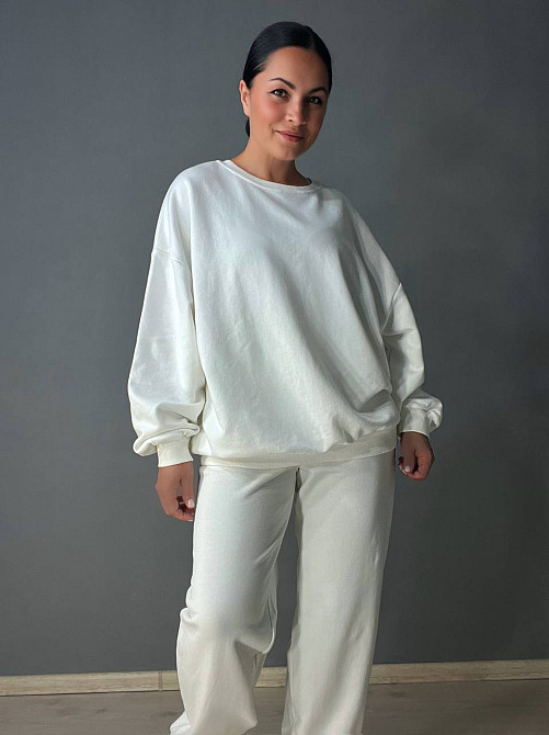 Костюм женский Quzen 470-471 свитшот и джогеры на резинке оверсайз белый, белый, L Киев - изображение 18