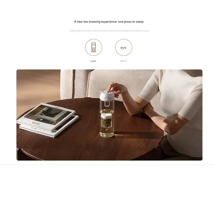 Магнитная бутылка для воды и чая Xiaomi Mijia Magnetic Tea Storage Cup Black Одесса - изображение 5