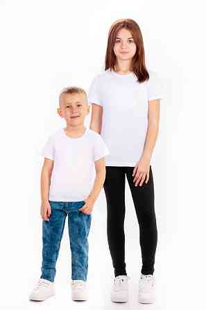 Детская футболка однотонная классическая белый Киев