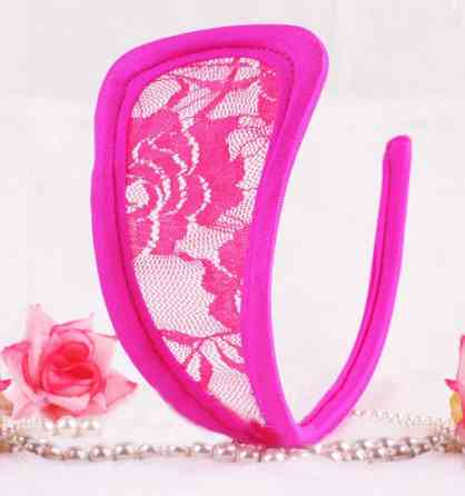 Стрінги без лямок рожеві мереживні - розмір універсальний, спандекс Київ