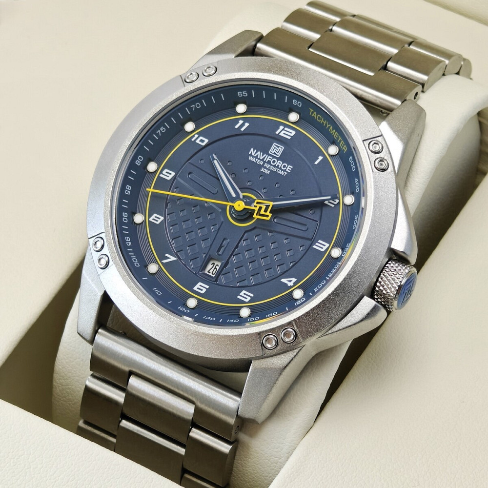 Годинник чоловічий наукові Naviforce Lagune Stainless Silver (2 ремінці) Вінниця - фото 2