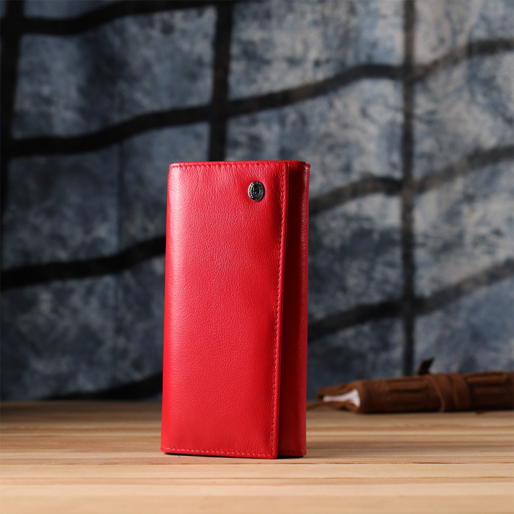 Красивый кошелек для женщин с монетницей из натуральной кожи ST Leather 23105 Красный Киев - изображение 9