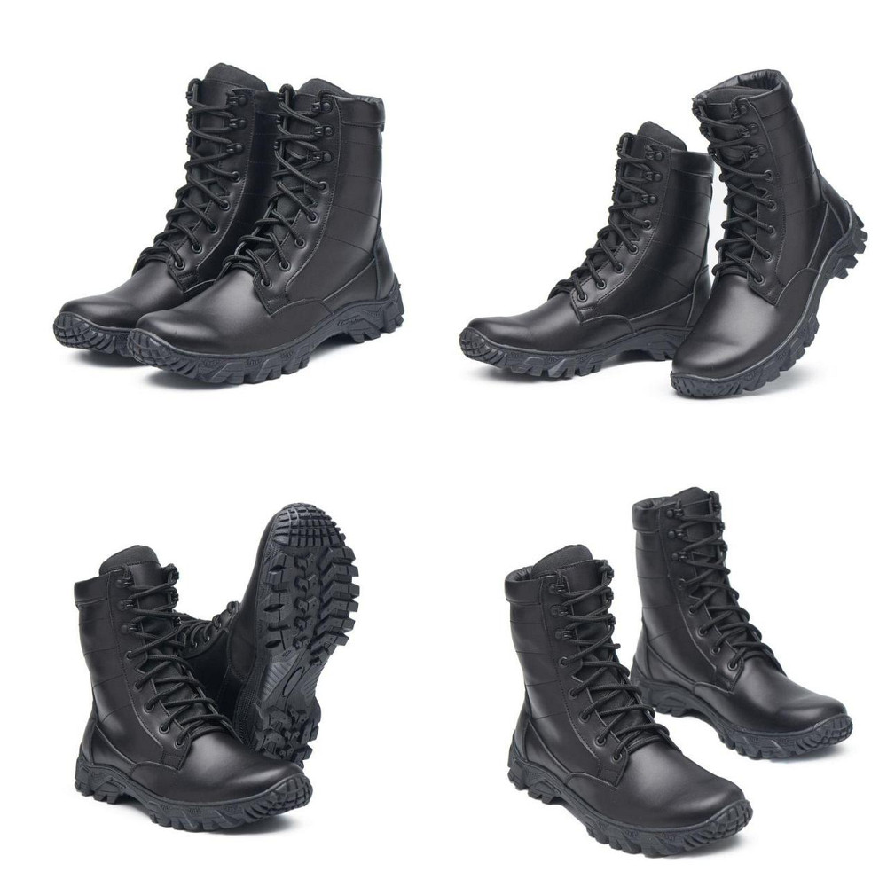 Тактичні берці чорного кольору, шкіряні, прошиті 45 (30), Чорний Харків - фото 3