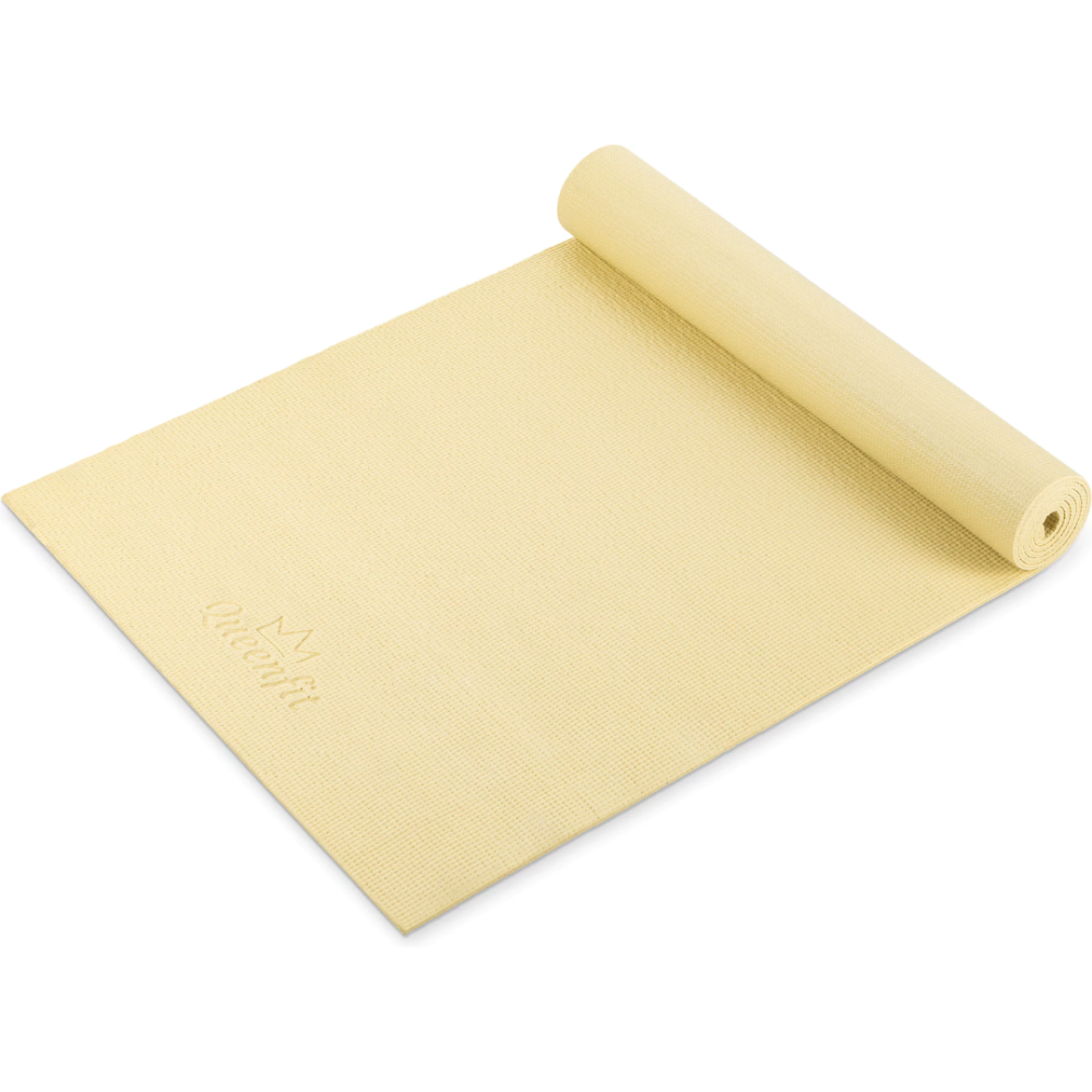 Килимок (мат) для фітнесу та йоги Queenfit 0,5см жовтий Київ - фото 1