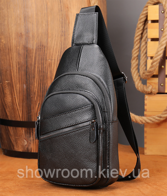 Чоловіча шкіряна бананка, сумка на груди Leather Collection (5068) Київ - фото 2