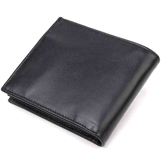 Классическое мужское портмоне из натуральной гладкой кожи CANPELLINI 21786 Черное Киев