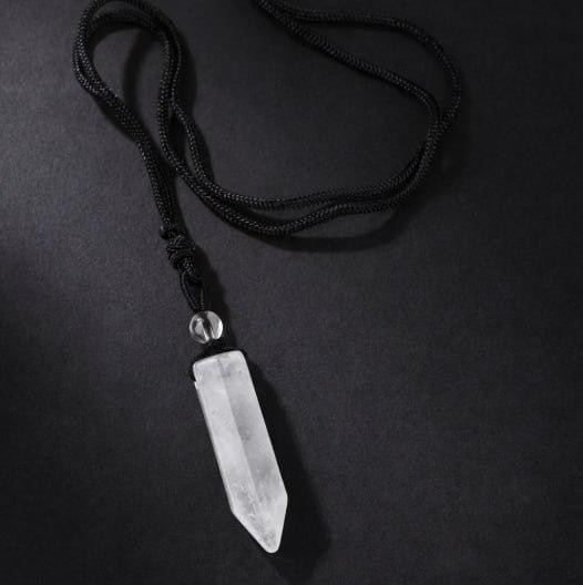Підвіска з гірського кришталю на чорному шнурі Київ - фото 2