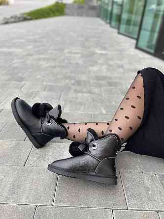 Lonza Угги жіночі LONZA чорні натуральна шкіра висота 14 см підошва 2 см (A8032-7A 4843) Коломыя