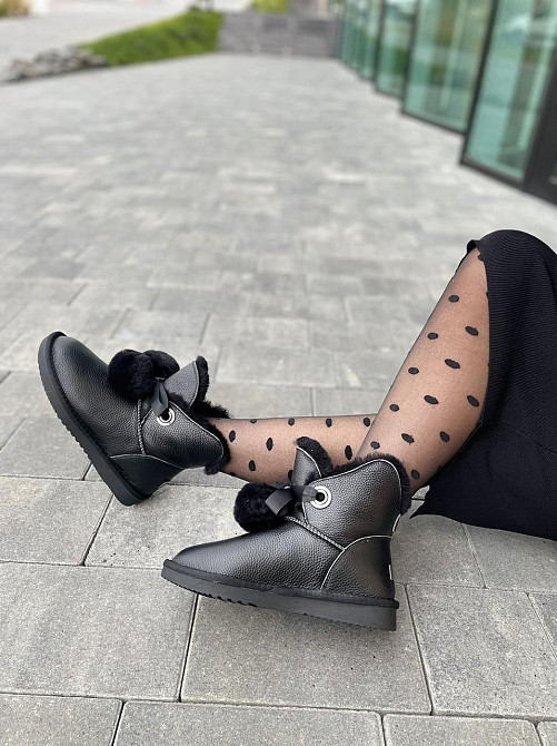 Lonza Угги жіночі LONZA чорні натуральна шкіра висота 14 см підошва 2 см (A8032-7A 4843) Коломыя - изображение 5