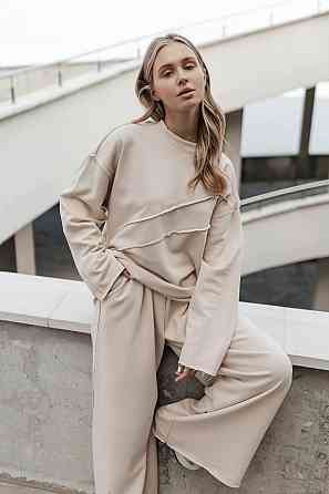 Женский стильный оверсайз костюм двойка: кофта и штаны турецкая трехнить петля пенье Таш Одесса