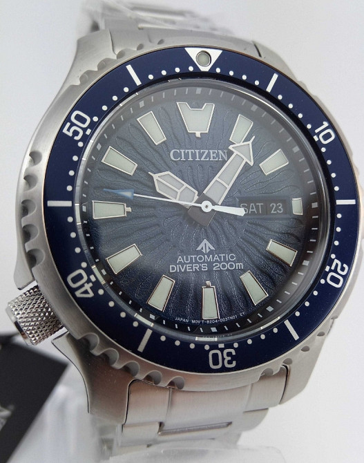 Японський чоловічий годинник 200 м дайвери Citizen NY0136-52L сапфір, механіка. Харків - фото 8