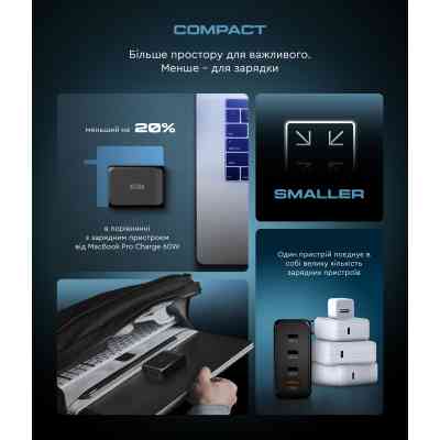 Зарядное устройство Armorstandart ARP-131 Resolute Power USB-C 100W GaN Black (ARM70024) Винница