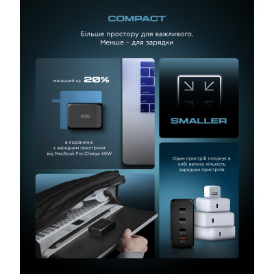 Зарядное устройство Armorstandart ARP-131 Resolute Power USB-C 100W GaN Black (ARM70024) Винница - изображение 4