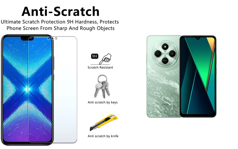 Защитное стекло NeoGlass для Xiaomi Poco C75 – ультрапрозрачное и устойчивое Киев - изображение 1