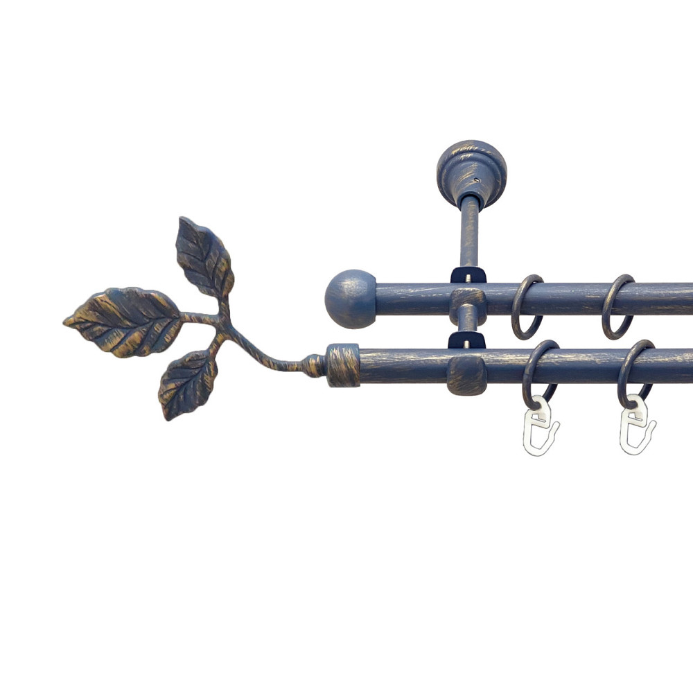 Карниз Orvit Тоскана металевий дворядний відкритий Блакить Золота 16\16 мм 200 см (00-00015670) Львів - фото 1