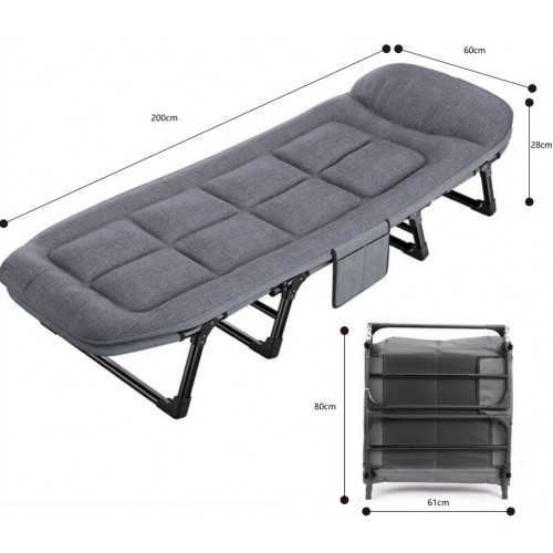 Шезлонг лежак кровать раскладная Bonro B2002-4 темно-серый раскладачка Киев