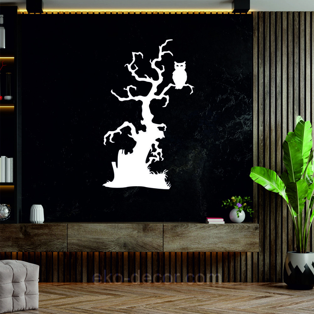 Декоративное настенное Панно «Хеллоуин, силуэт дерева», Декор на стену 50*30 см, Белый Киев - изображение 6