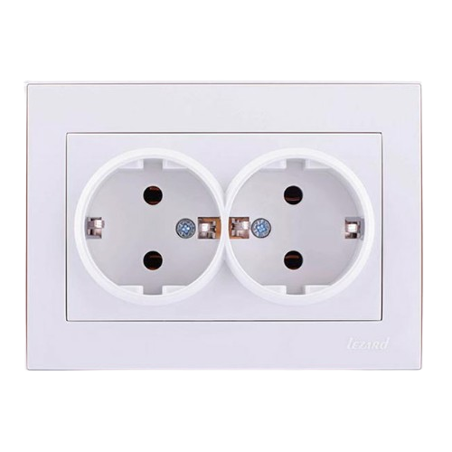 RAIN білий Розетка внутрішня 2-а із заземленням Лезард Житомир - изображение 1