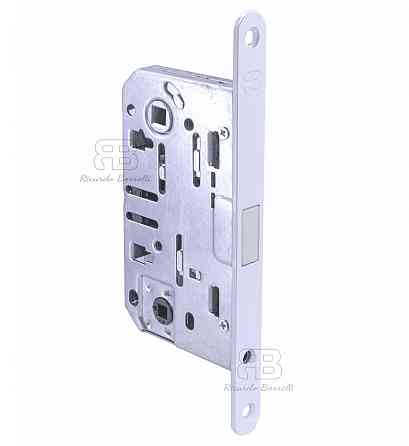 Замок магнітний для міжкімнатних дверей під фіксатор Ricardo Borelli WC 96 мм з відповідною планкою MW матовий білий Київ