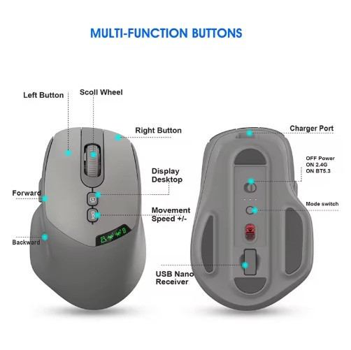 Миша бездротова Silent Click Wireless Gray Запоріжжя - фото 3