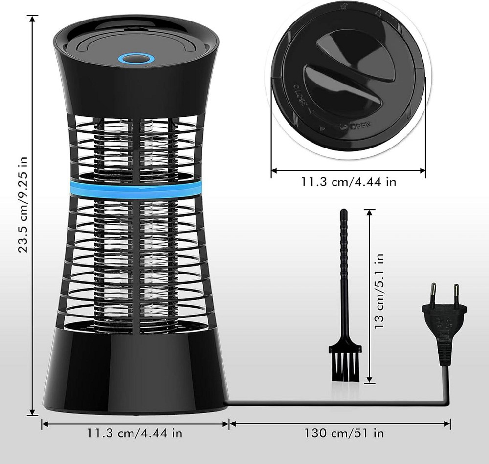 Электрическая ловушка лампа от насекомых, комаров Qomolo Iki-056A, ультрафиолетовая лампа 900В, действие 30 м² Киев - изображение 4