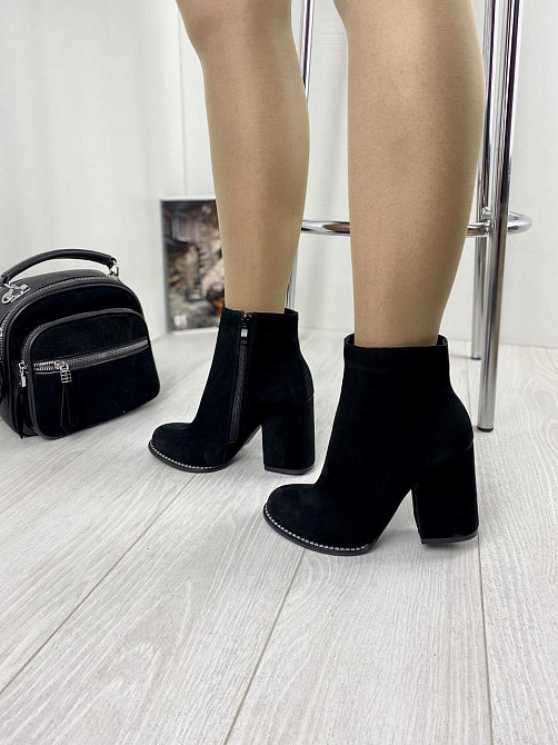 SANTINI Черевики жіночі SANTINI чорні замша натуральна висота 11см каблук 10см розмір 35-39 (95 Коломыя - изображение 8