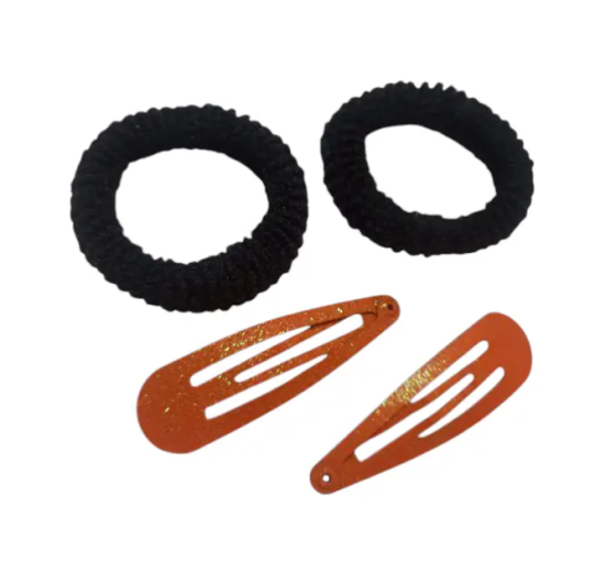 Заколки на Хелловін з резинками one size чорно-помаранчевий Київ