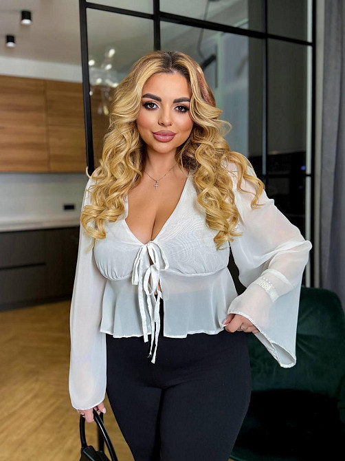 Жіноча стильна кофточка шифон Білий, 46/48 Одеса - фото 3