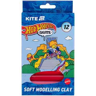 Пластилін Kite Hot Wheels восковий, 12 кольорів, 200 г (HW25-086-2) Вінниця