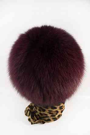 Шапка хутряна жіноча з песця стріха Анастасія Бордовий Харків