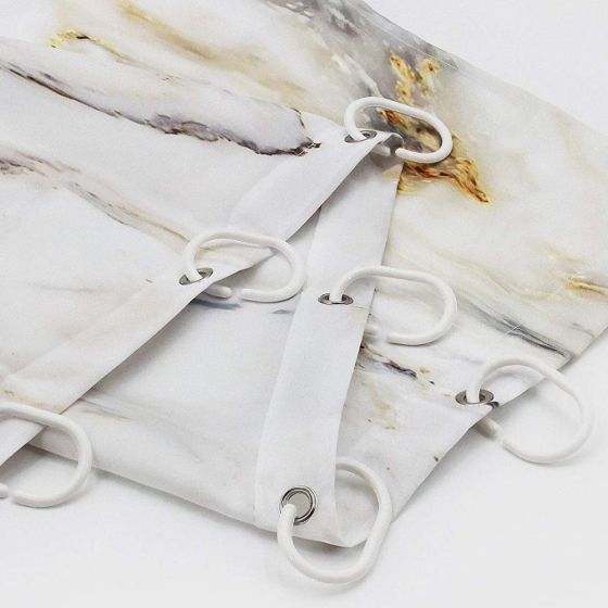 Шторка для ванни і душа з поліестеру водонепроникна Bathlux 180x180 см з кільцями, фіранка для ванної кімнати Кам'янець-Подільський