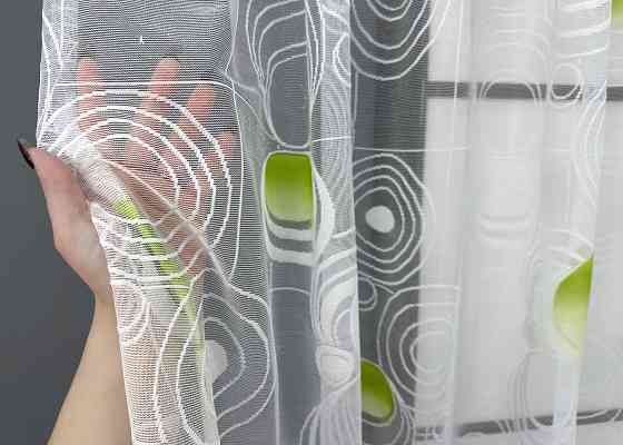 Коротка тюль, висота 1,5 м., жакард колір білий 1882т Київ