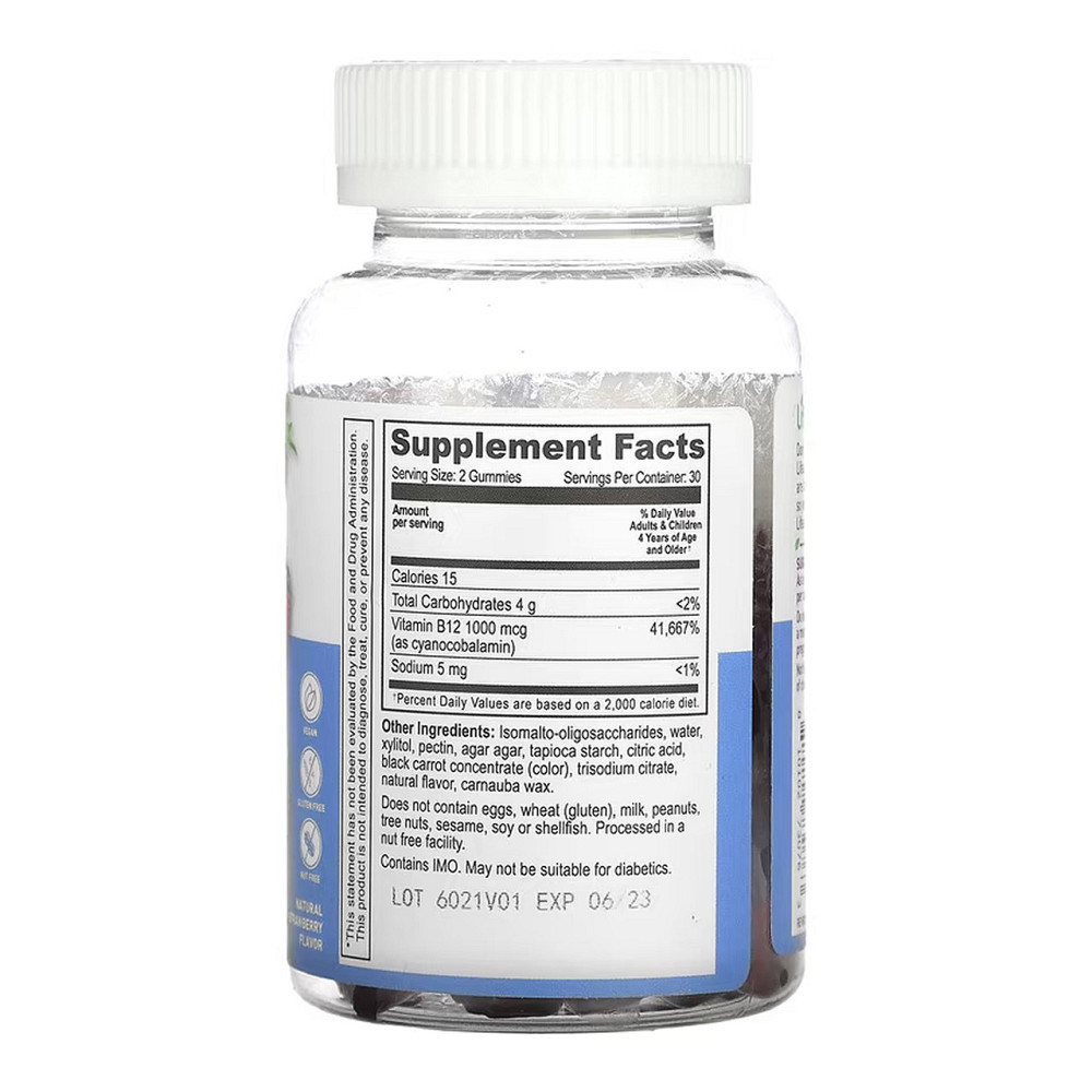 Витамин B12 Lifeable Vitamin B12 Kids Sugar Free 60 жев таб клюбника Киев - изображение 2