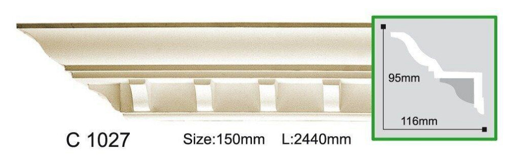 Карниз полиуретановый с орнаментом Gaudi Decor C 1027 Днепр - изображение 1