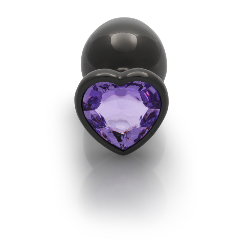 Анальна пробка - Ouch! Metal Butt Plug Large Gunmetal/Amethyst Purple Sex Aura Київ - фото 4