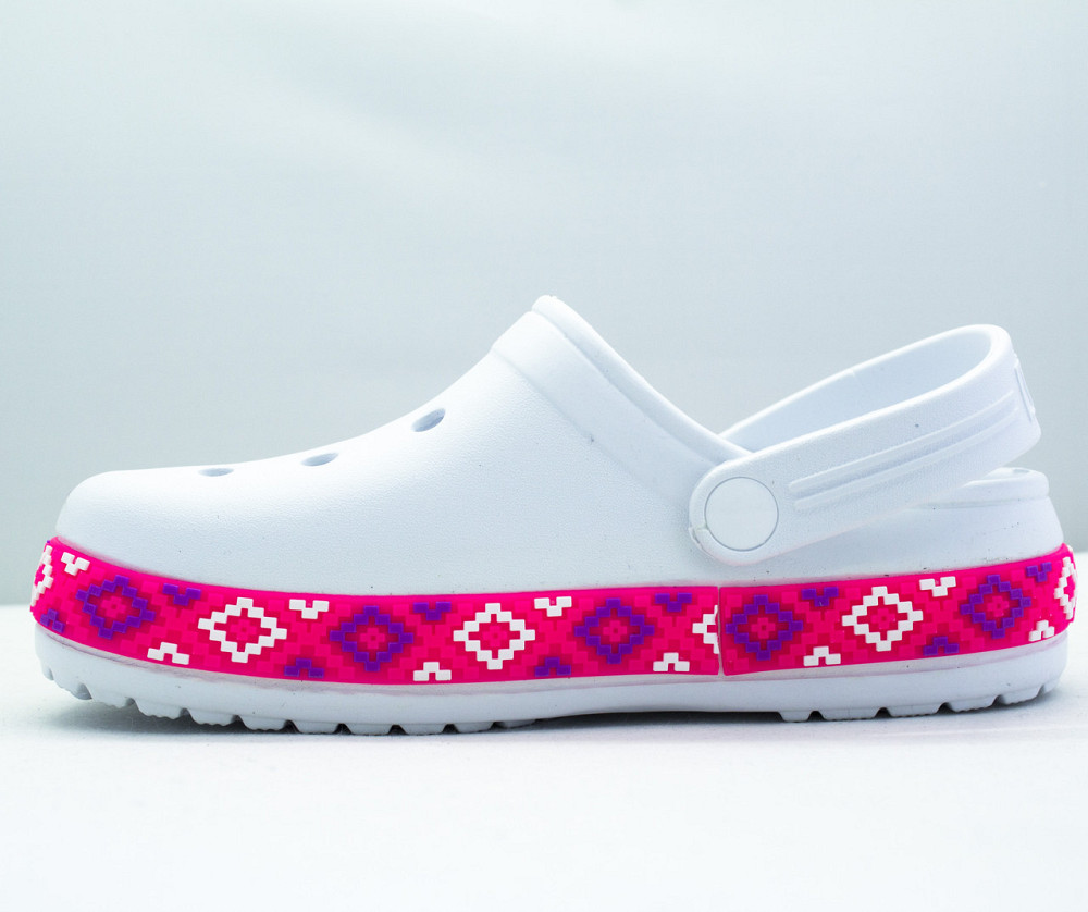 Жіночі крокси Білі з рожевою стрічкою 41 розмір 26 см Одеса - фото 2