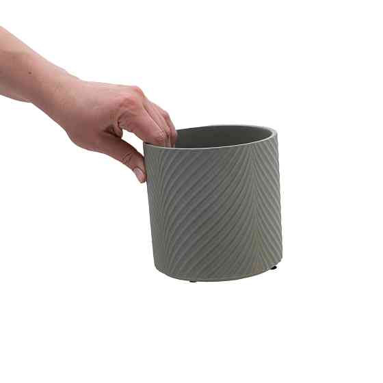 elemi Кашпо для квітів керамічне elemi "Листок" (темно-зелений) 13" круглий 1,3 л Коломыя