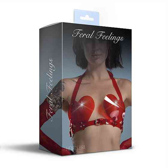 Ліф Серце Feral Feelings - Hearts Bra Red Trasparent Sex Aura Київ