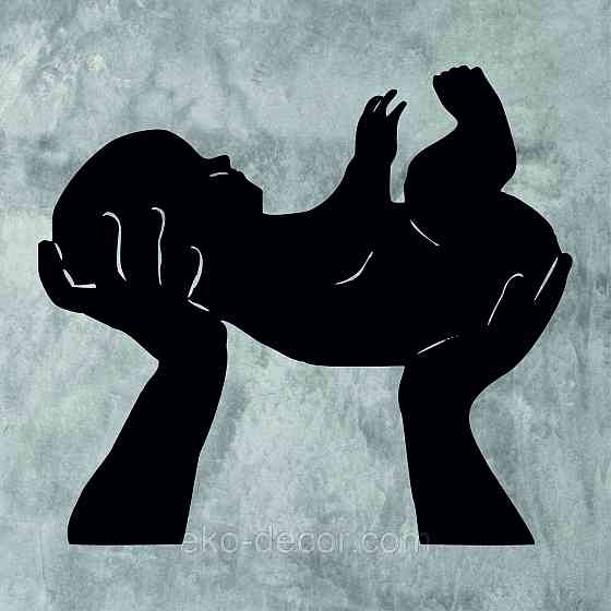 Декоративное настенное Панно «Дитя», Декор на стену 110*98 см, Черный Киев