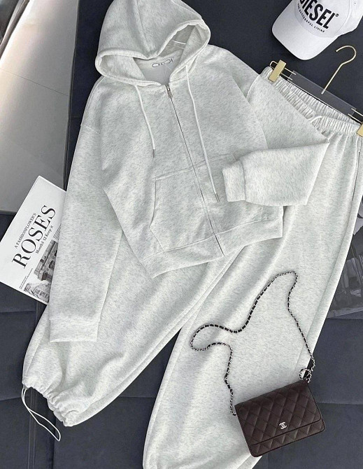 Женский стильный повседневный костюм двойка турецкая двухнить Меланж, 42/44 Одесса - изображение 1