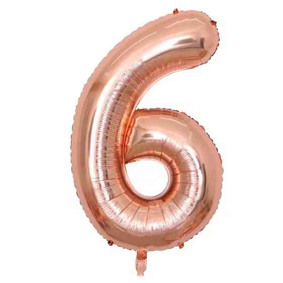 Цифры фольгированные розовое золото 80см 6 Киев
