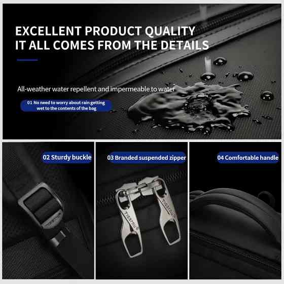 Рюкзак Tigernu T-B9600 для ноутбука 15.6" чорний Київ