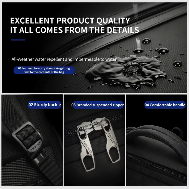 Рюкзак Tigernu T-B9600 для ноутбука 15.6" чорний Київ - фото 5