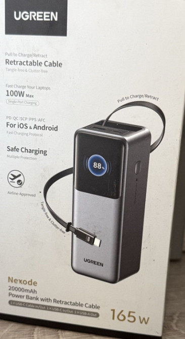 UGREEN Nexode 20000mAh 165W Power Bank со встроенным кабелем. Харьков - изображение 5
