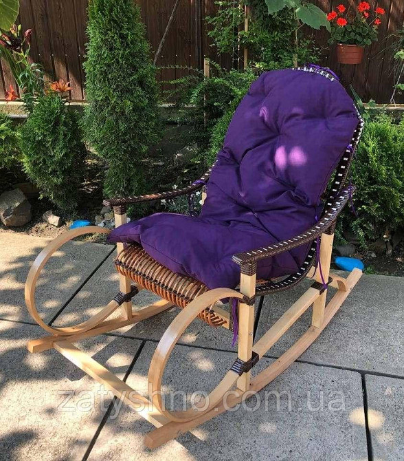 Кресло качалка ротанг с подушкой Киев - изображение 3