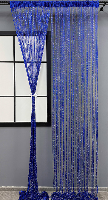 Штори-нитки "Кісея" з люрексом Синій 300х300см 1 шт (61-086) Київ - фото 2