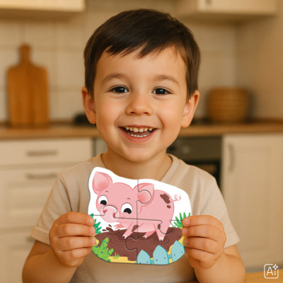 Пазл DoDo 4 в 1 Baby puzzle. Сельские животные (300686) Винница - изображение 6