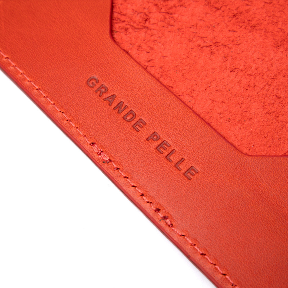 Яркая кожаная обложка на паспорт GRANDE PELLE 11483 Красный Киев - изображение 6