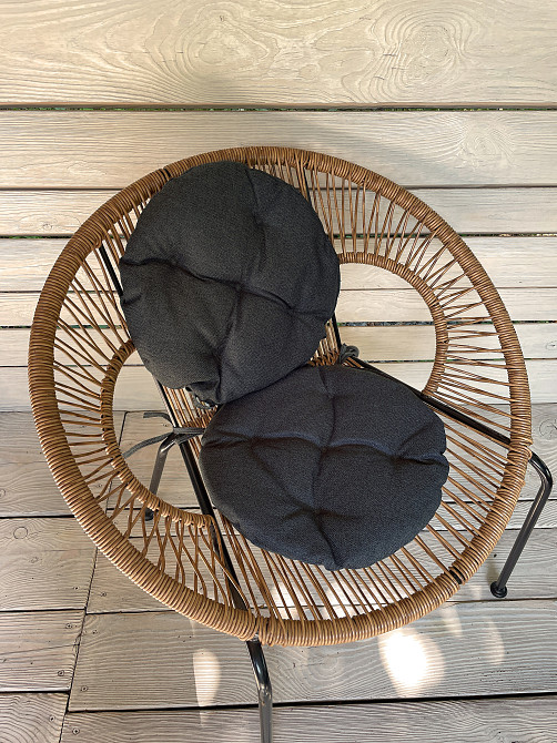 Подушка для стульев (38x38х5 см) круглая Decorator Мальмо цвет графитовый 84-048 Киев - изображение 4