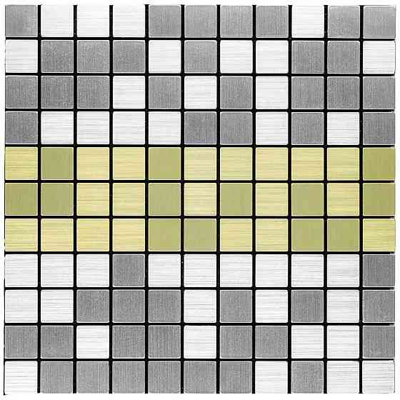 Самоклеющаяся алюминиевая плитка 300х300х3мм Серебряная с золотом мозаика SW-00001826 Киев